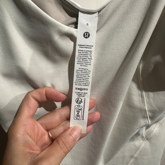 EUC Lululemon Align Waist Length Cami Tank - Ivory 6 - Picture 3 of 4